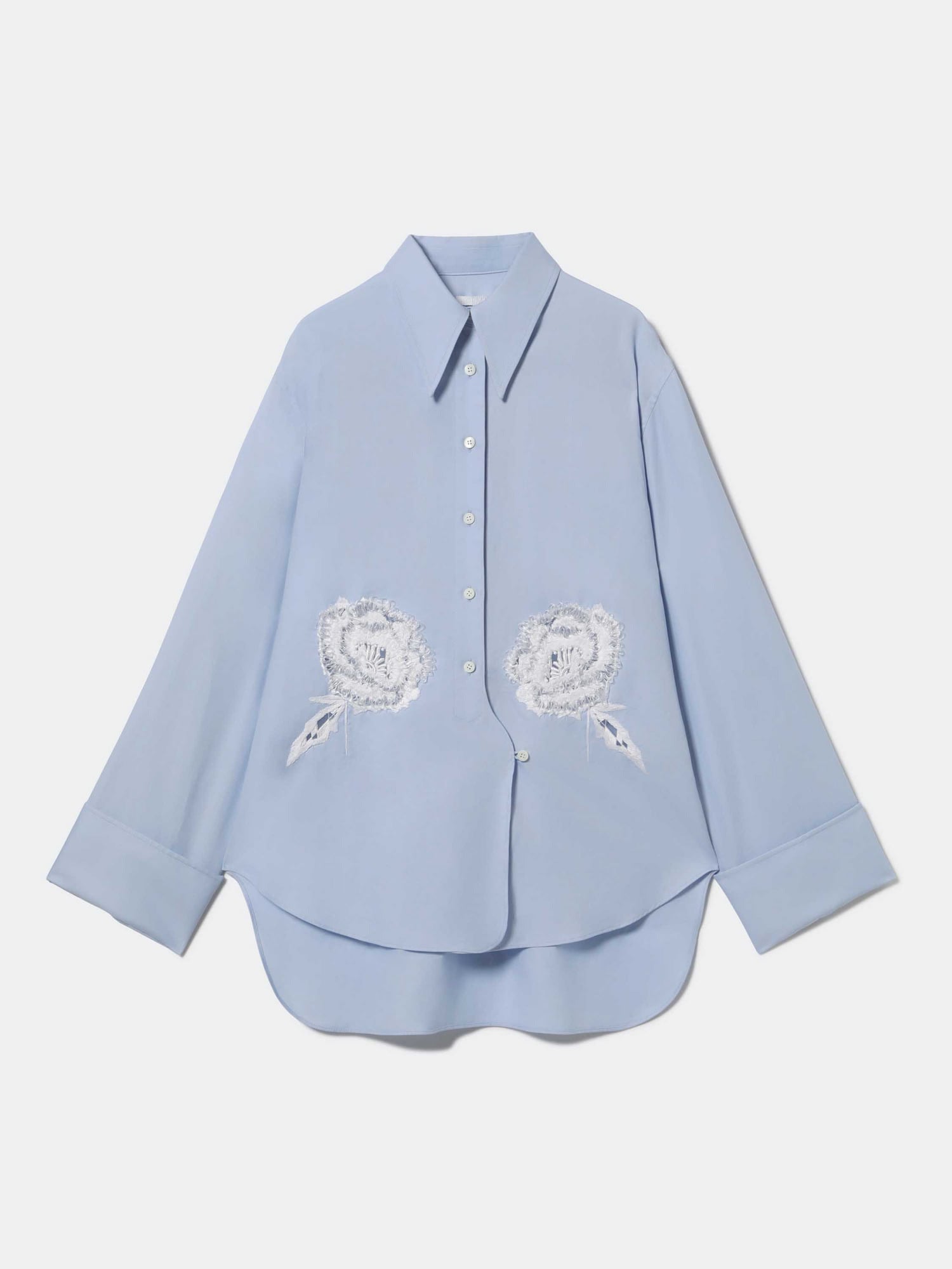 Embroidery W Cuffs Shirts LT.BLUE