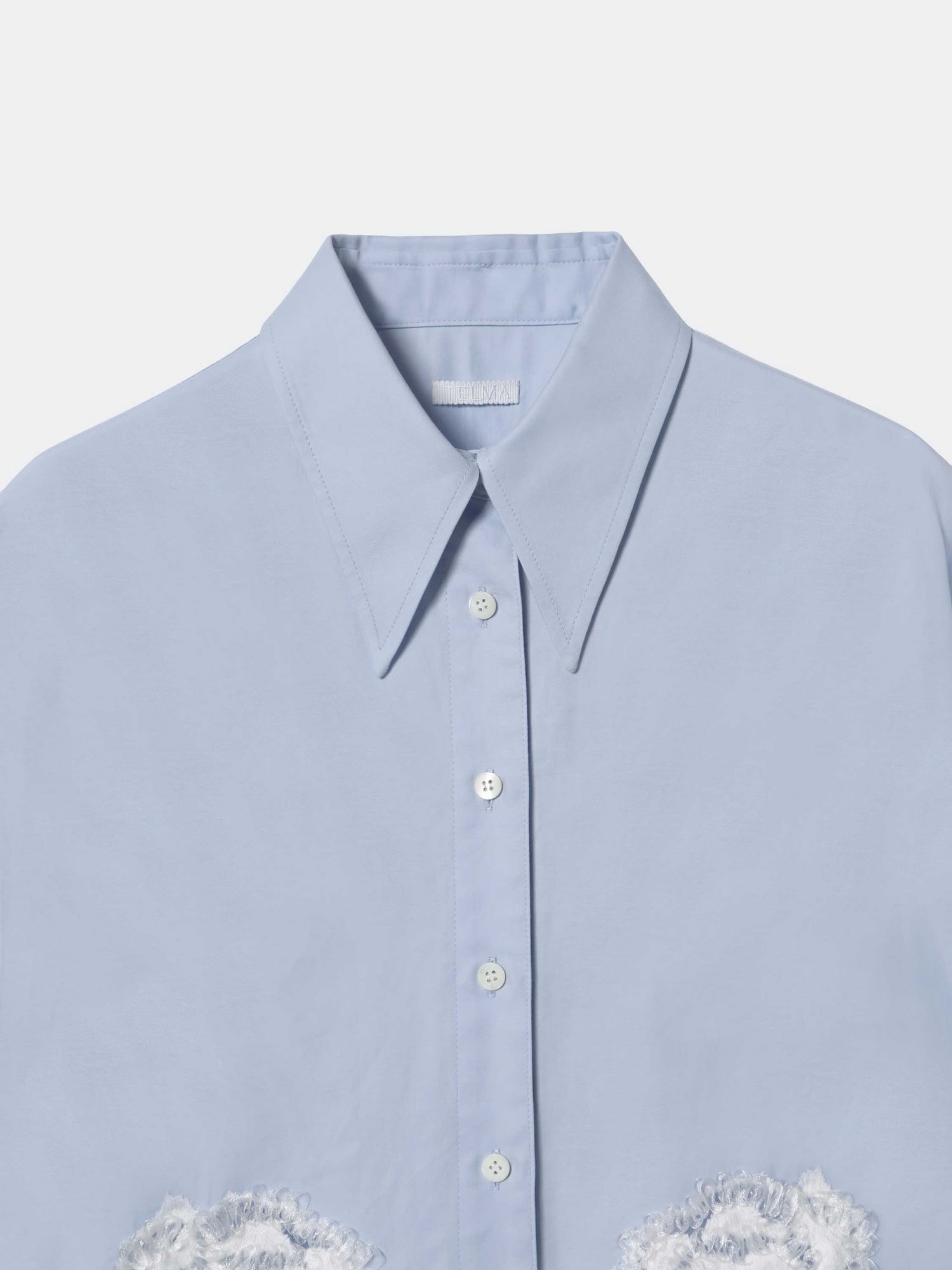 Embroidery W Cuffs Shirts LT.BLUE