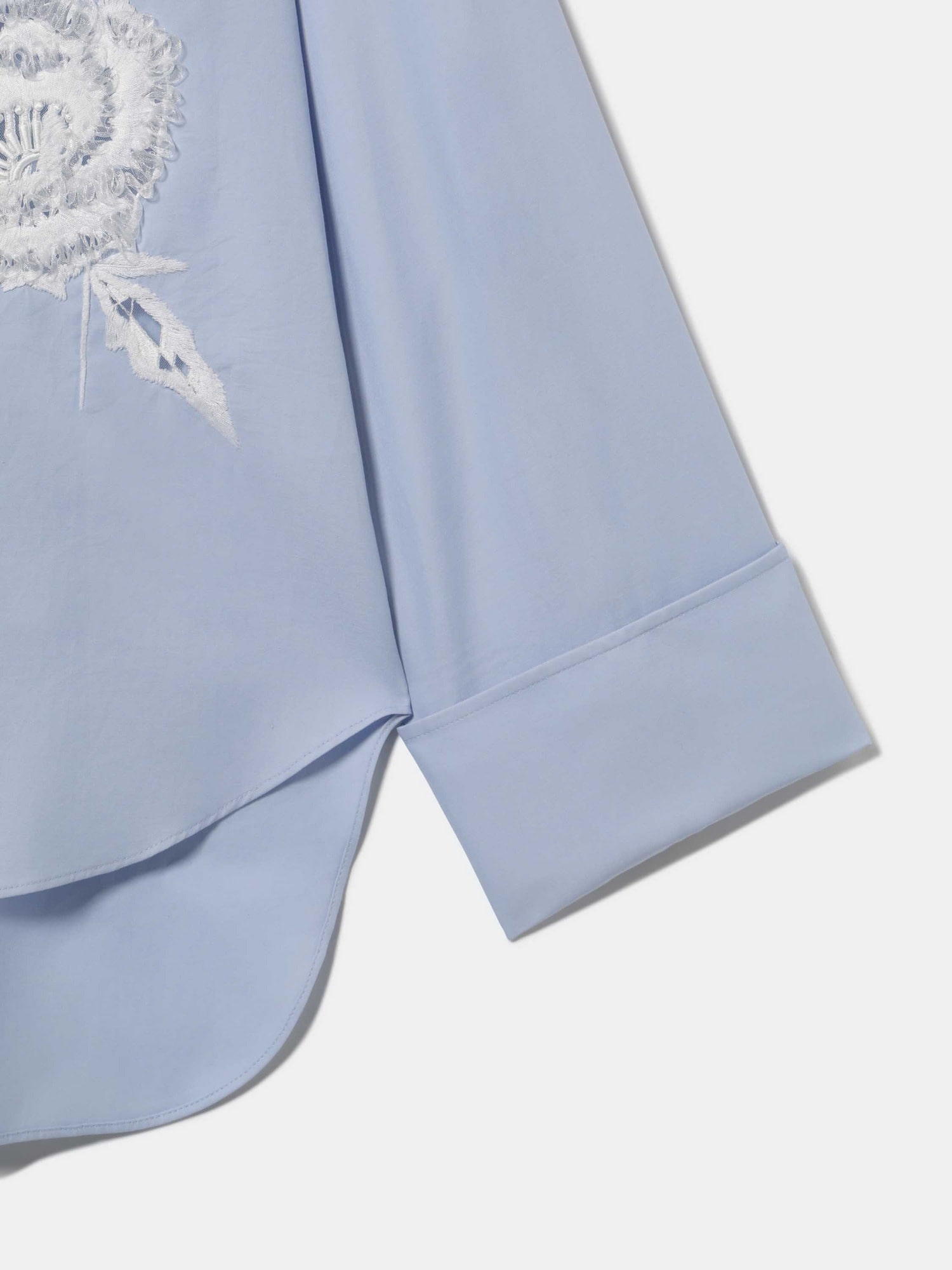 Embroidery W Cuffs Shirts LT.BLUE
